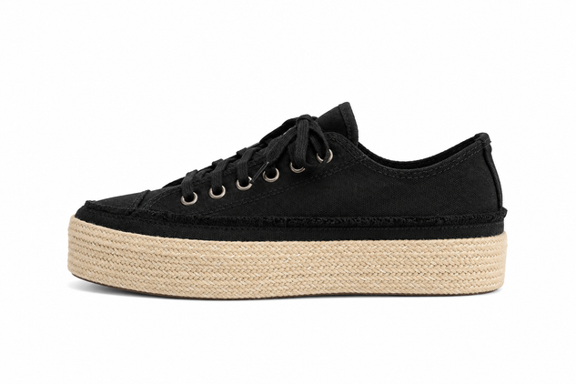 Converse CTAS Espadrille OX Black / White / Natural – Réf. 567685C